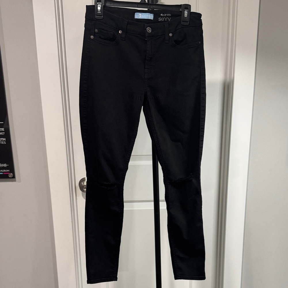 7 For All Mankind Women's Black Skinny Jeans